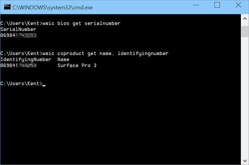 cmd get serial number command